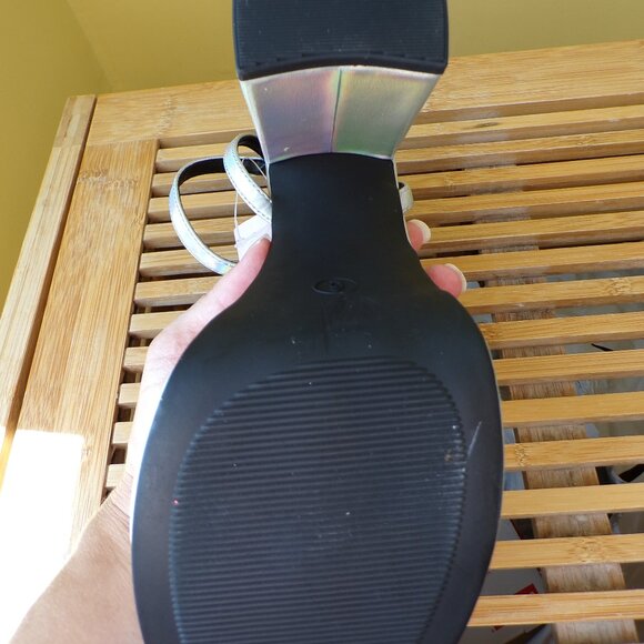 Wild Fable Women's Platforms Iridescent Silver Chunky Heels Womens Size 6 - Picture 13 of 14